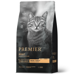 PREMIER LOW GRAIN CAT ADULT TURKEY низкозерновой для взрослых кошек с индейкой, 2 кг.