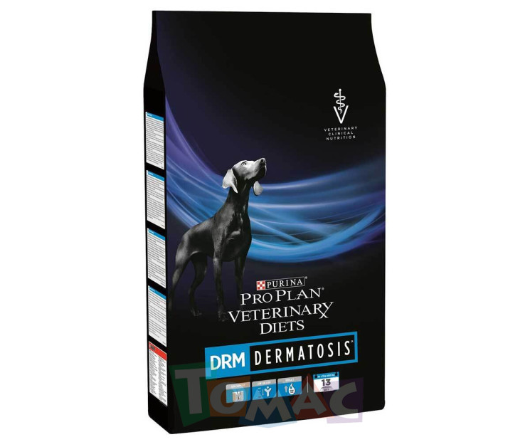 Корм для собак и щенков Purina Pro Plan Veterinary diets DRM Dermatosis для поддержания здоровья кожи при дерматозах и выпадении шерсти 1.5кг