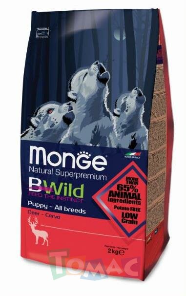 Monge Bwild Dog Deer корм для щенков всех пород с олениной 2 кг