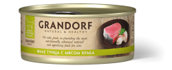 Влажный корм Grandorf Филе тунца с мясом краба для взрослых кошек 70 г.
