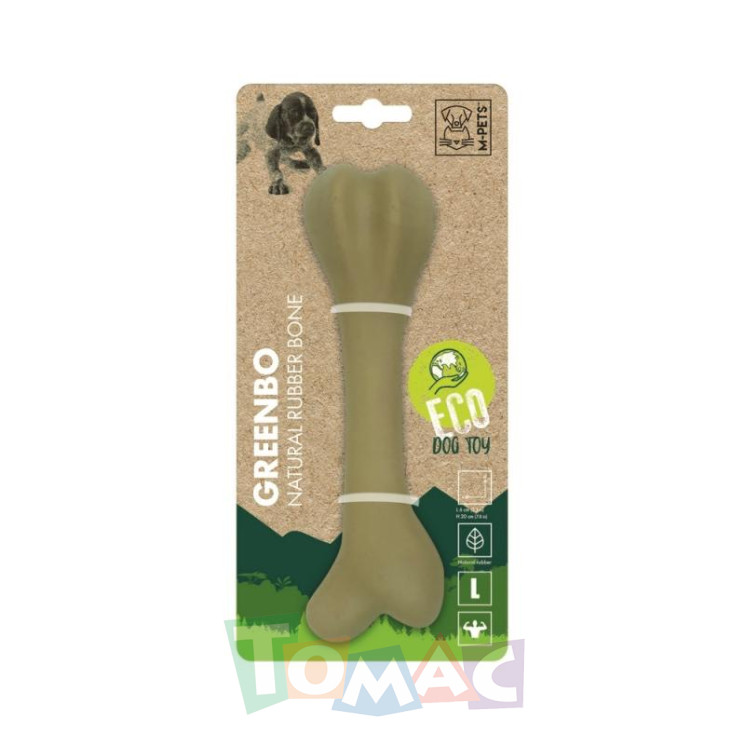 M-PETS Игрушка для собак кость из натурального каучука GREENBO (Гринбо), размер L, 20x6x4,5 см