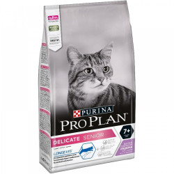 Корм PRO PLAN® Delicate Senior 7+ для кошек с чувствительным пищеварением, индейка, 1,5 кг.