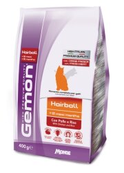 Gemon Cat Hairball корм для выведение шерсти для взрослых кошек с курицей и рисом 400г