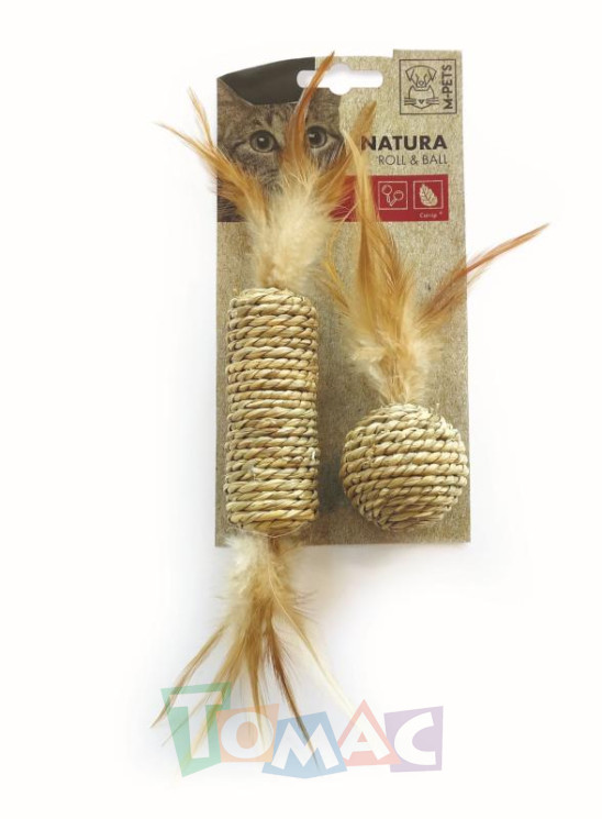 Игрушка для кошек NATURA ролл и мячик