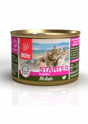 Blitz Holistic «Индейка» консервированный корм-стартер для котят, беременных и кормящих кошек 200 г.
