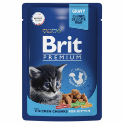 Brit Premium Пауч цыпленок в соусе для котят 85 г.