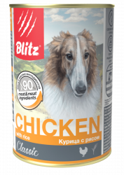 Blitz Classic «Курица с рисом» консервированный корм для собак всех пород и возрастов 400 г.