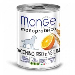Monge Dog Monoproteico Fruits консервы для собак паштет из индейки с рисом и цитрусовыми 400г