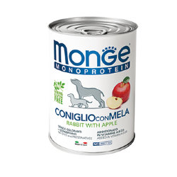 Monge Dog Monoproteico Fruits консервы для собак паштет из кролика с рисом и яблоками 400г