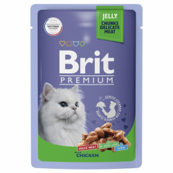 Brit Premium Пауч цыпленок в желе для взрослых кошек 85 г.