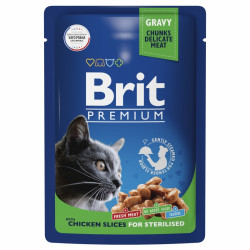 Brit Premium Пауч цыпленок в соусе для стерилизованных кошек 85 г.