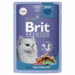 Brit Premium Пауч перепелка в желе для взрослых стерилизованных кошек 85 г.