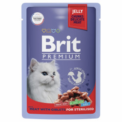 Brit Premium Пауч мясное ассорти с потрошками для взрослых стерилизованных кошек 85 г.