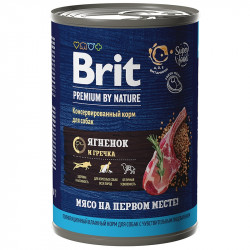 Brit Premium by Nature консервы с ягненком и гречкой для взрослых собак всех пород с чувствительным пищеварением 410 г.