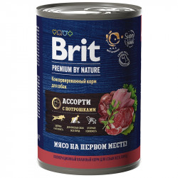 Brit Premium by Nature консервы с мясным ассорти с потрошками для собак всех пород 410 г.