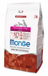 Monge Dog Speciality Extra Small корм для взрослых собак миниатюрных пород ягненок с рисом и картофелем  800г