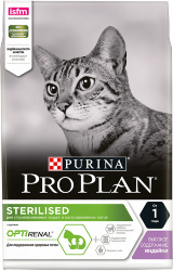 Корм PRO PLAN® Sterilised сухой корм для стерилизованных кошек с индейкой, 1,5 кг. 