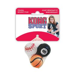 KONG игрушка для собак Air Sport "Теннисный мяч" очень маленький (в упаковке 3 шт) 4 см без пищалки