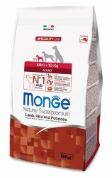 Monge Dog Speciality Mini корм для взрослых собак мелких пород ягненок с рисом и картофелем  800г