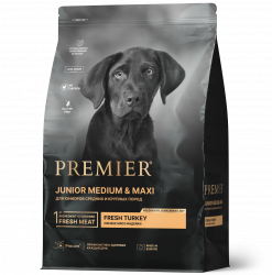 Premier Dog для юниоров средних и крупных пород с 4 месяцев, беременных и кормящих собак, 1 кг.