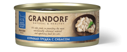 Влажный корм Grandorf Куриная грудка с сибасом для взрослых кошек 70 г.