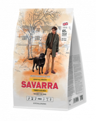 SAVARRA ADULT ALL BREEDS DOGS TURKEY/ Гипоаллергенный корм для взрослых собак всех пород (индейка/рис)  / 1 кг.