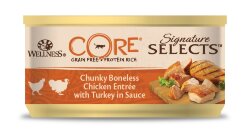 CORE SIGNATURE SELECTS консервы из курицы с индейкой в виде фарша в соусе для кошек 79 г
