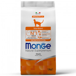 Сухой корм Monge Cat Speciality Line Monoprotein Sterilised для стерилизованных кошек, из утки 1,5 кг.