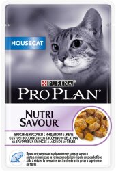 Корм PRO PLAN NUTRISAVOUR Housecat для кошек, живущих дома, с индейкой в желе, 85 г.