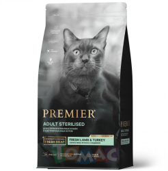 Premier Cat Lamb&Turkey STERILISED - сухой корм для стерилизованных кошек с ягненком и индейкой 2 кг. 