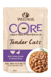 CORE TENDER CUTS паучи из индейки с уткой в виде нарезки в соусе для кошек 85 г