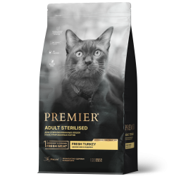 PREMIER LOW GRAIN CAT ADULT STERILISED TURKEY низкозерновой для взрослых кастрированных котов и стерилизованных кошек с индейкой, 400 г.