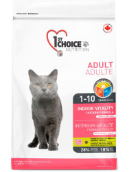 1st Choice Vitality Сухой корм для взрослых домашних кошек (с курицей), 907 г.