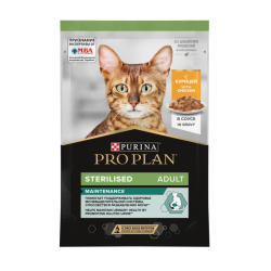 Влажный корм PRO PLAN® Sterilised MAINTENANCE для взрослых стерилизованных кошек с курицей в соусе, 85 г