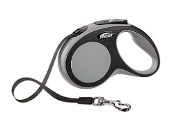Flexi рулетка New Comfort S (до 15 кг) лента 5 м черный/серый
