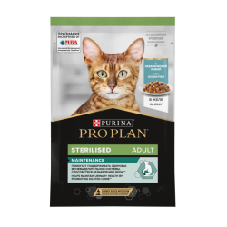 Влажный корм PRO PLAN® Sterilised MAINTENANCE для взрослых стерилизованных кошек с океанической рыбой в желе, 85 г