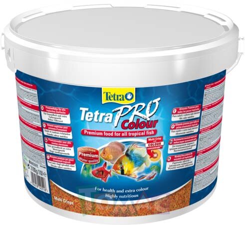 TetraPro Color Crisps корм-чипсы для улучшения окраса всех декоративных рыб 10 л (ведро)
